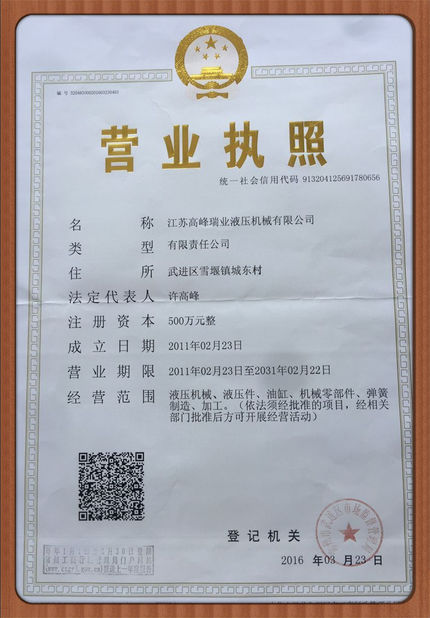 چین JSRUIYA Hydraulic Machinery گواهینامه ها